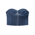 Spicy girl denim casual sexy strapless top