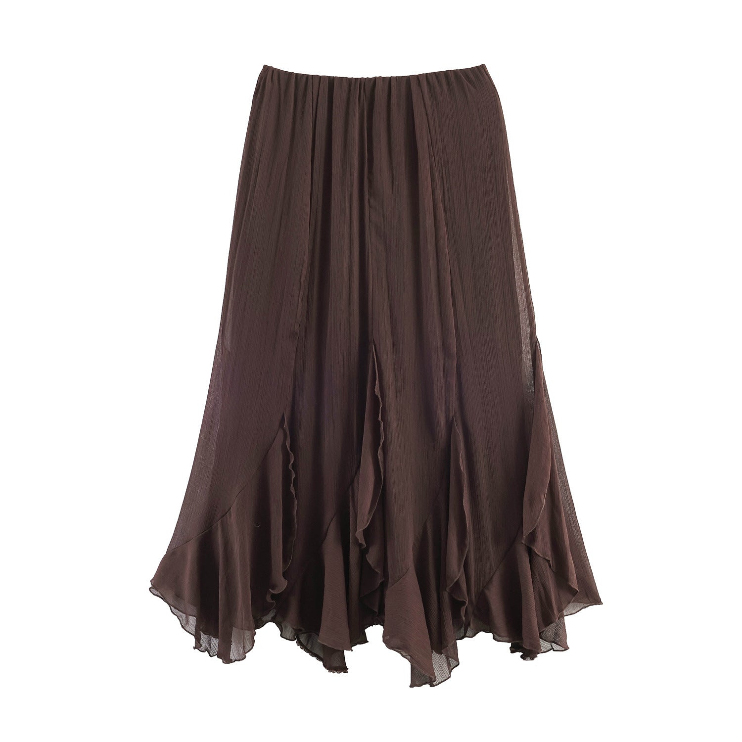 Commuting style lace layered decorative MIDI skirt
