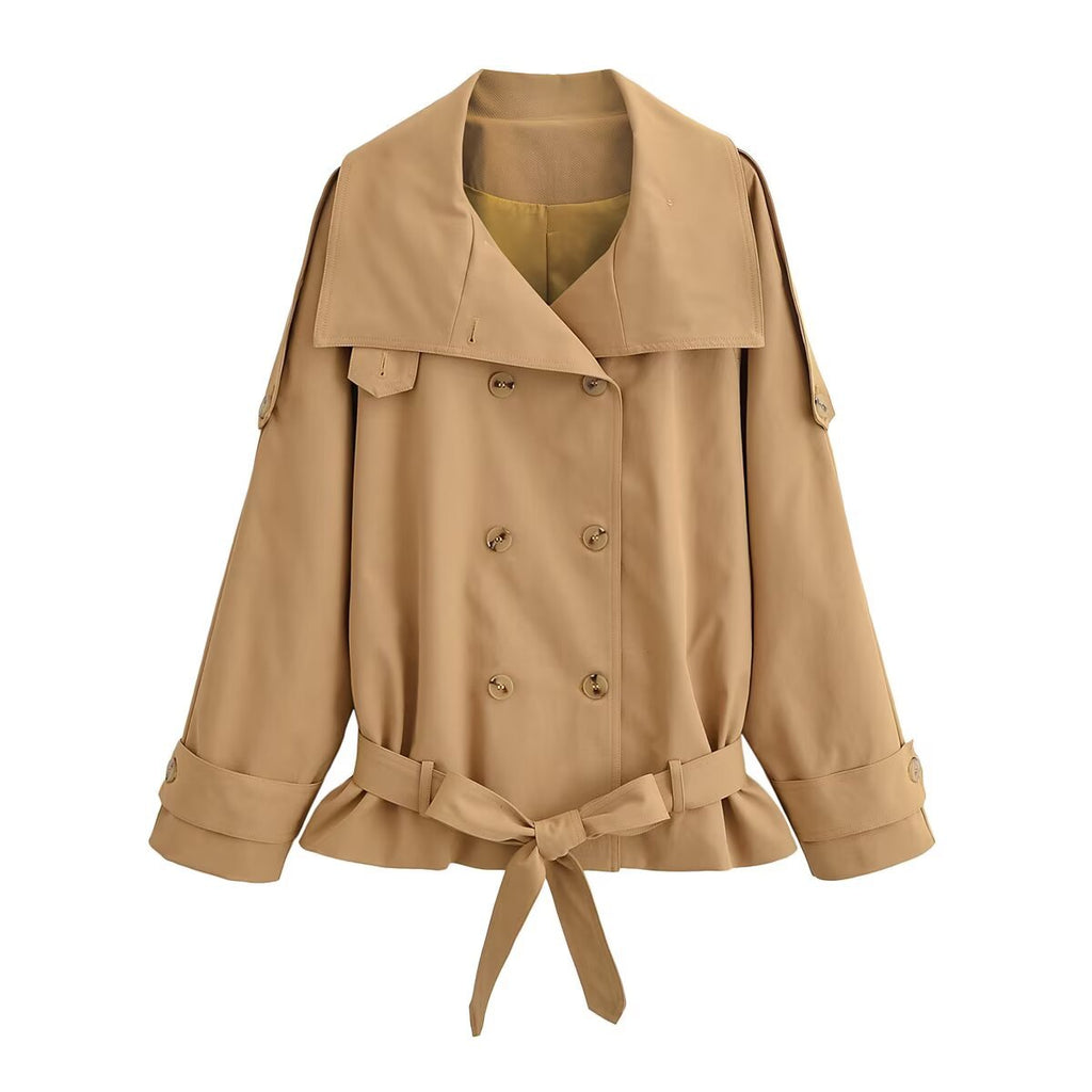 Commuting style short high neck windbreaker jacket