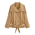 Commuting style short high neck windbreaker jacket