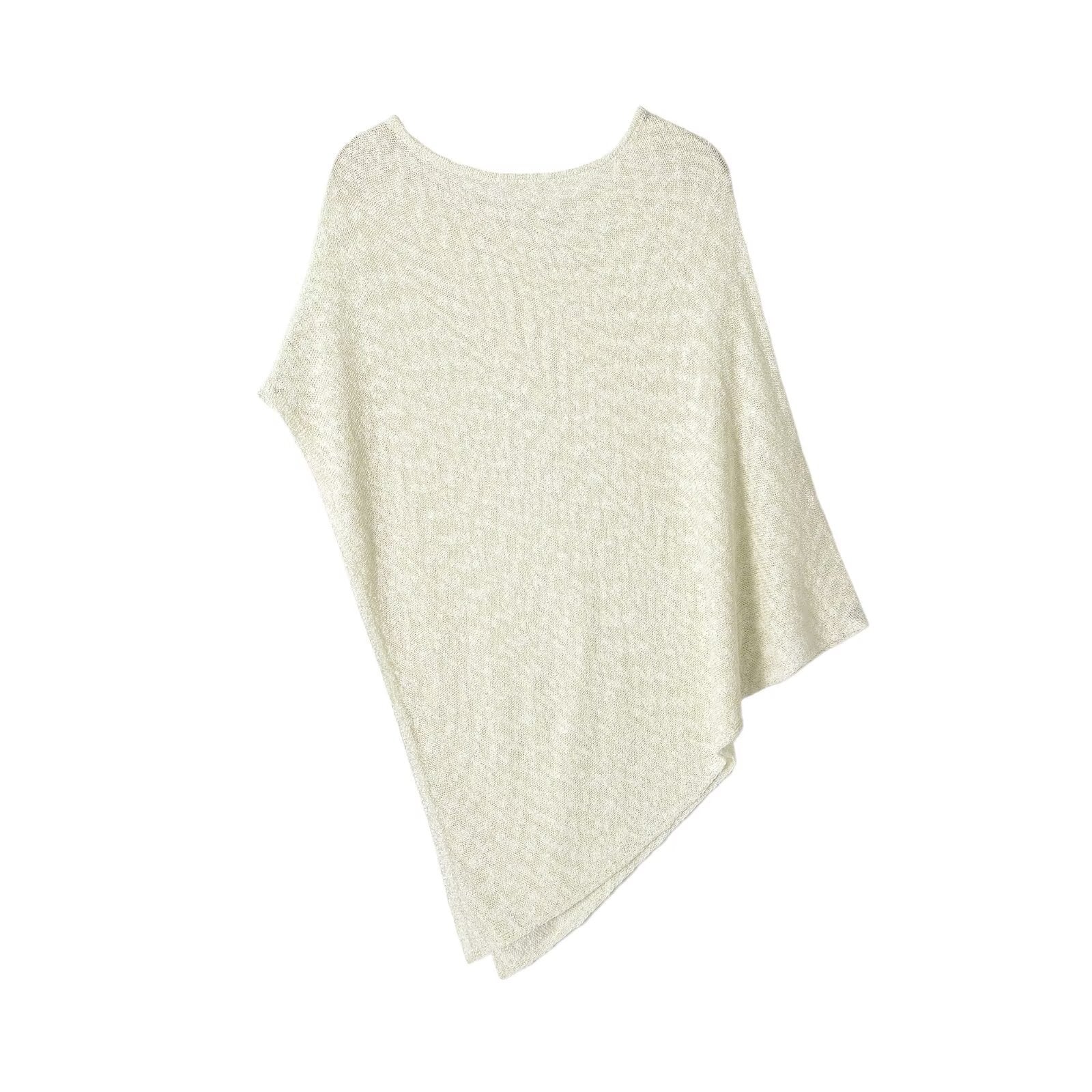 Asymmetric batched sleeve metal wire cloak top