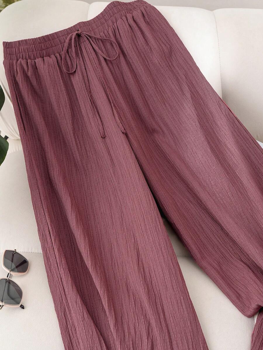 High-Waisted Flowy Loose Boho Wide-Leg Pants for Women Plus Size