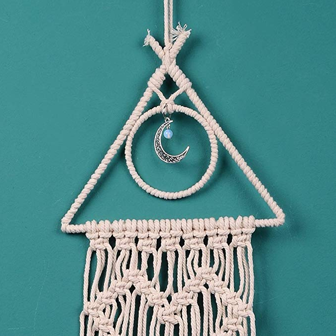 Artilady Dreamcatchers Macrame Wall Hanging - Boho Home Decoration Handmade Dream Catchers for Bedroom (Moon)