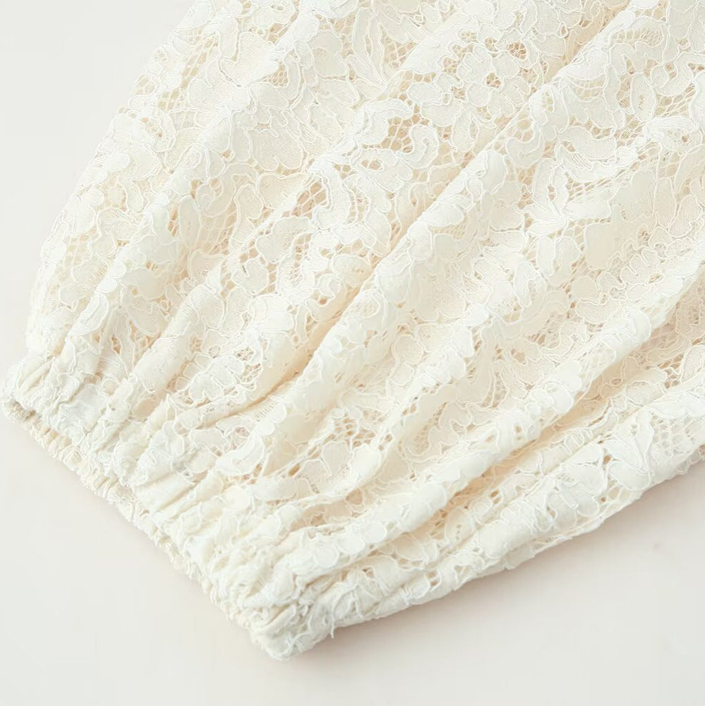 Style Lace Elastic Waist Loose Pants for Women