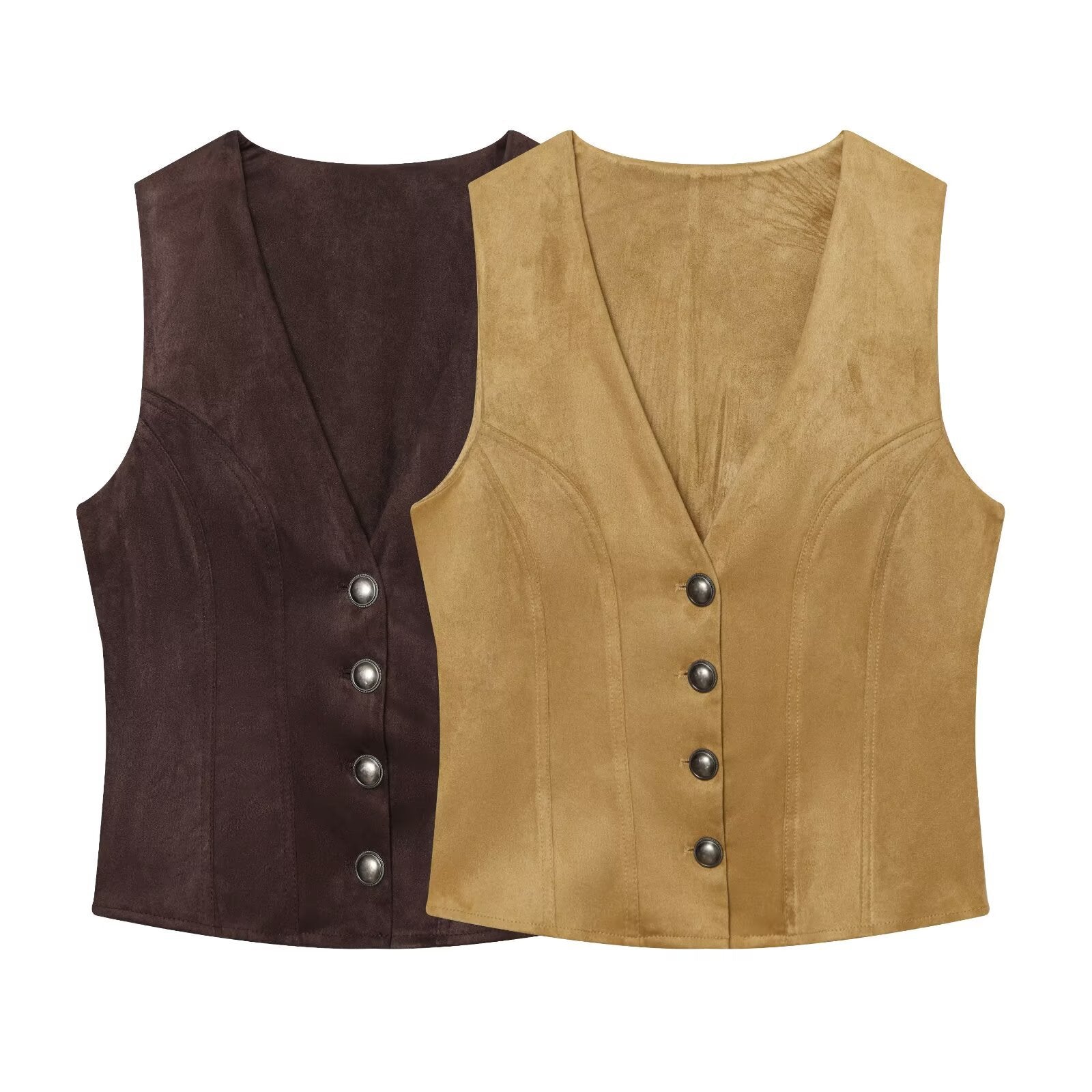 Retro style street slimming versatile sleeveless vest
