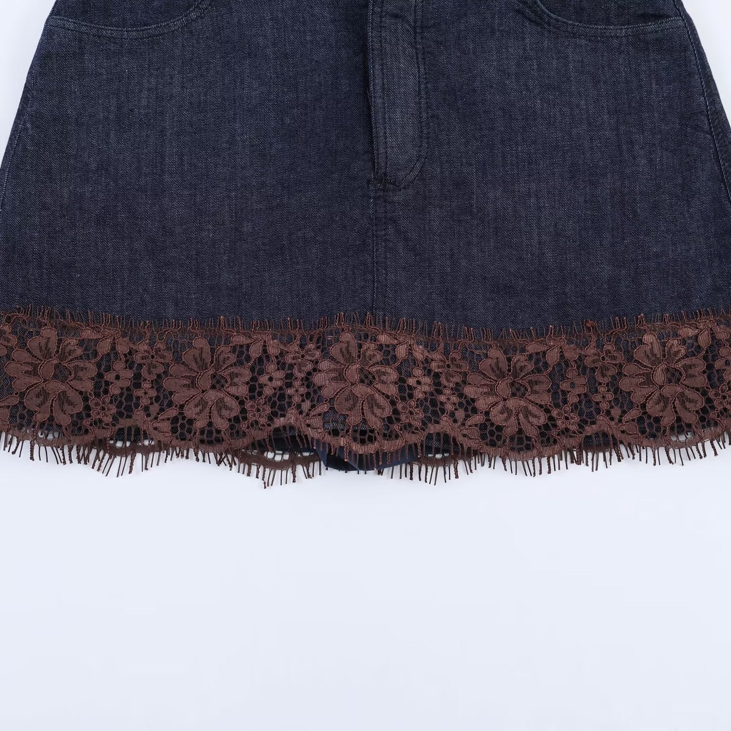 Style Lace Denim Skirt