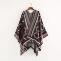 NEW Women Winter Boho Hooded Coat Cape Poncho Ladies Shawls Wrap Female Pashmina Plaid Cashmere Blanket Scarf
