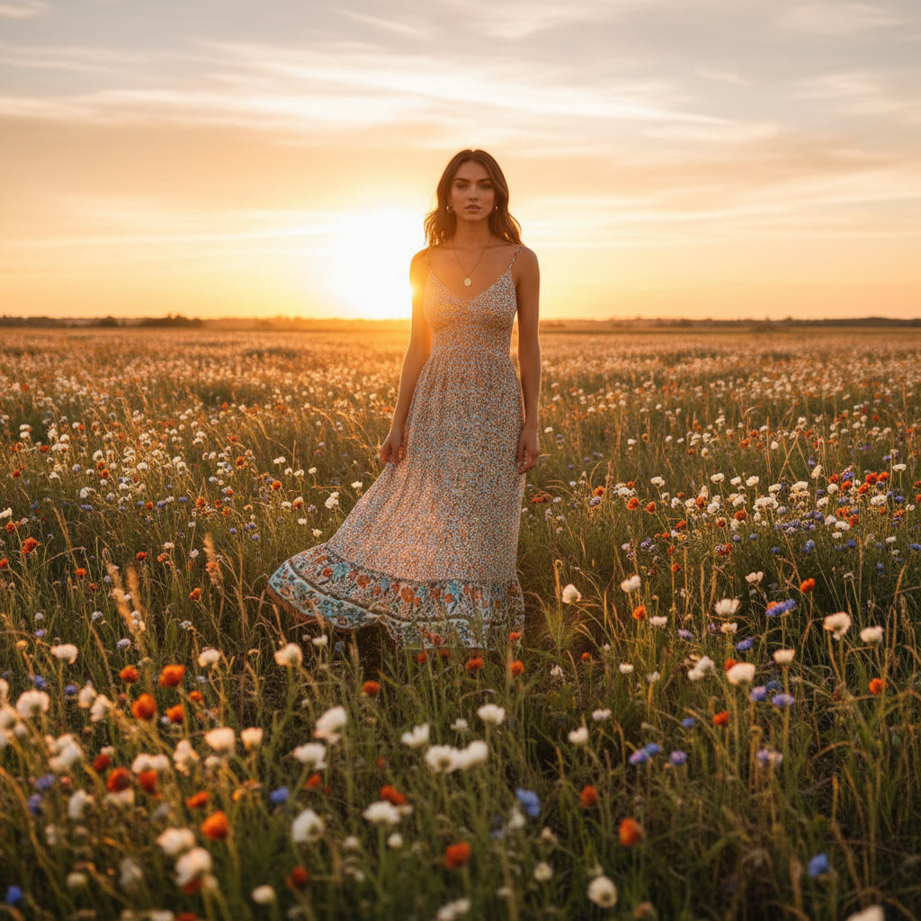 Summer Maxi Boho Dress Women Elegant Floral Dress Ladies Flower V-neck Sleeveless Strap Holiday Bohemian Dress