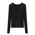 Pure Desire Style Lace Splicing Slimming Top