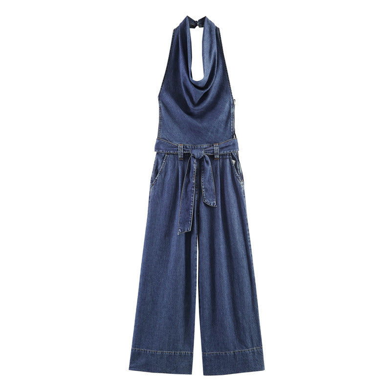 Style Strapless Denim Jumpsuit for Women