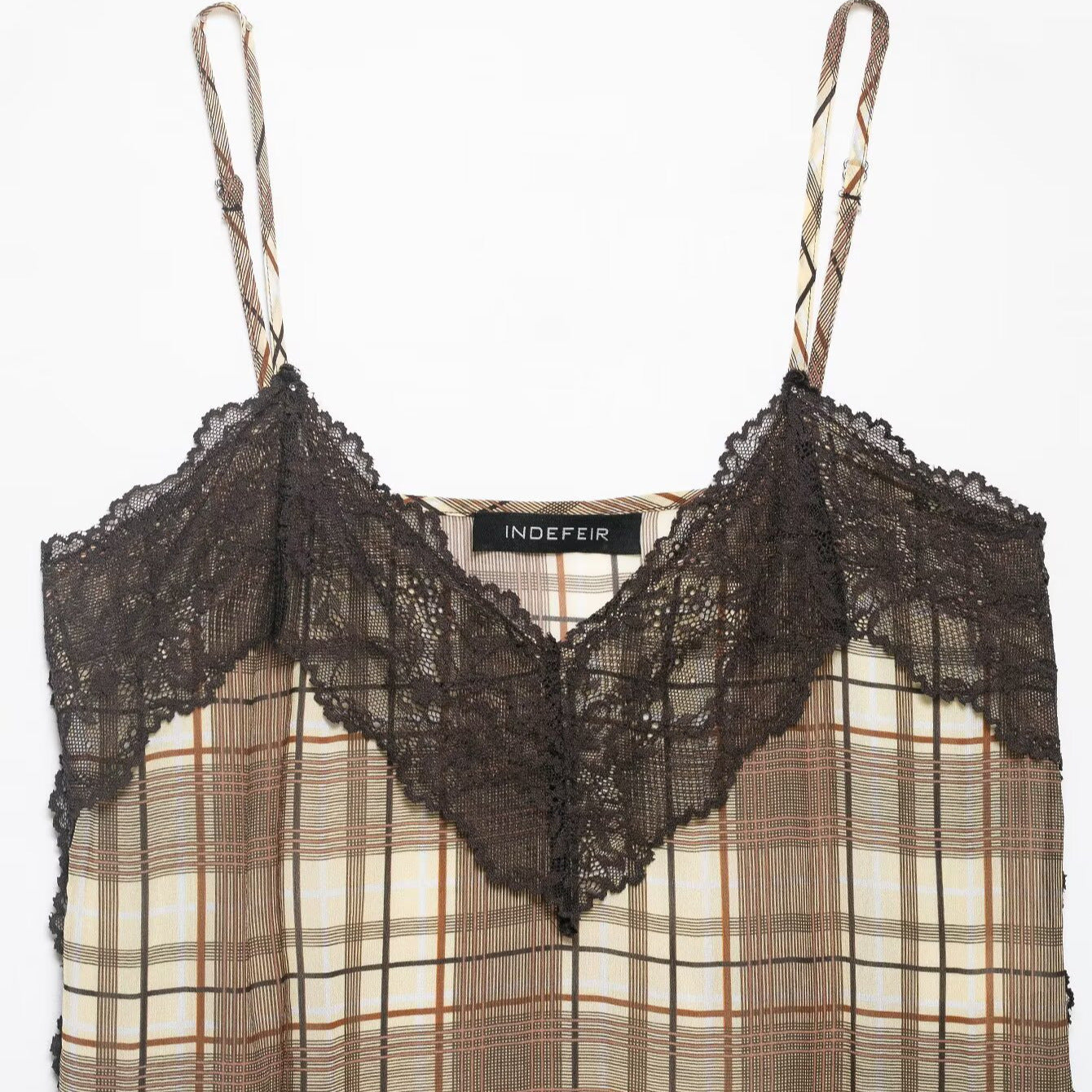 Casual plaid lingerie style top