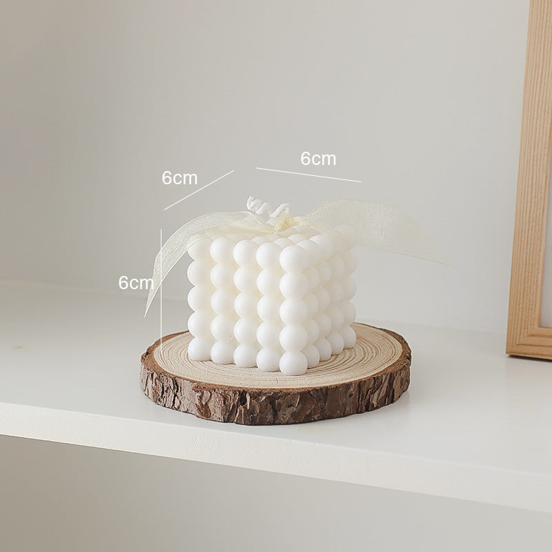 Geometric Soy Wax Candle White Cube Scented Candle
