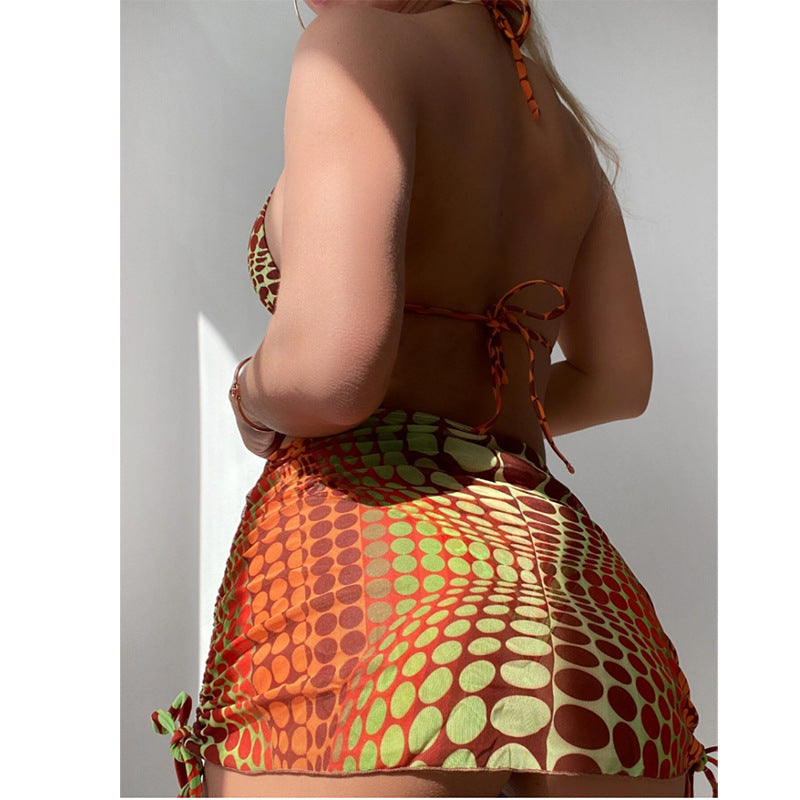 Strap up backless swimsuit for women