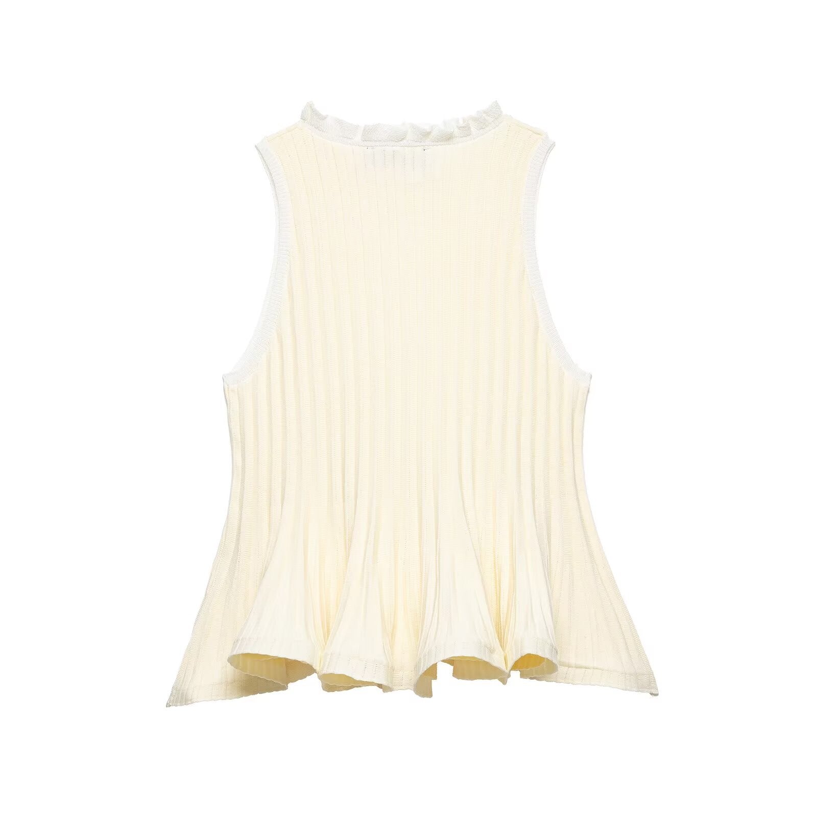 Ribbed knit short skirt style hem top