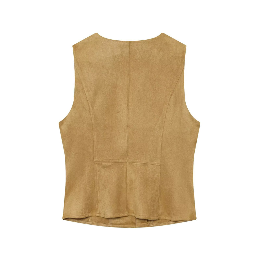Retro style street slimming versatile sleeveless vest