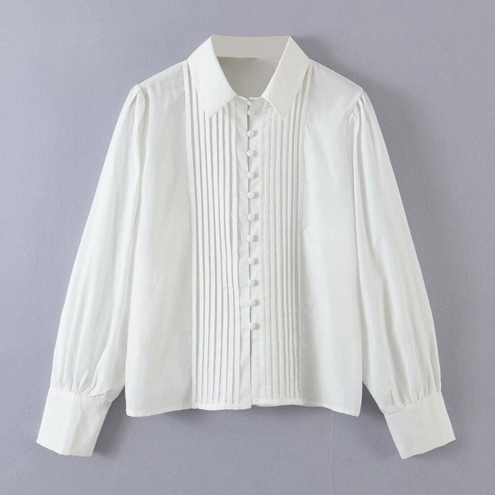 TEELYNN White Cooton Solid Blouse Shirts For Women Vintage Spring Autumn button up Casual Boho Blusas ladies tops
