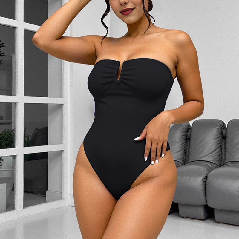Color One-Piece Swimsuit for Women, Sexy Bikini Swimwear