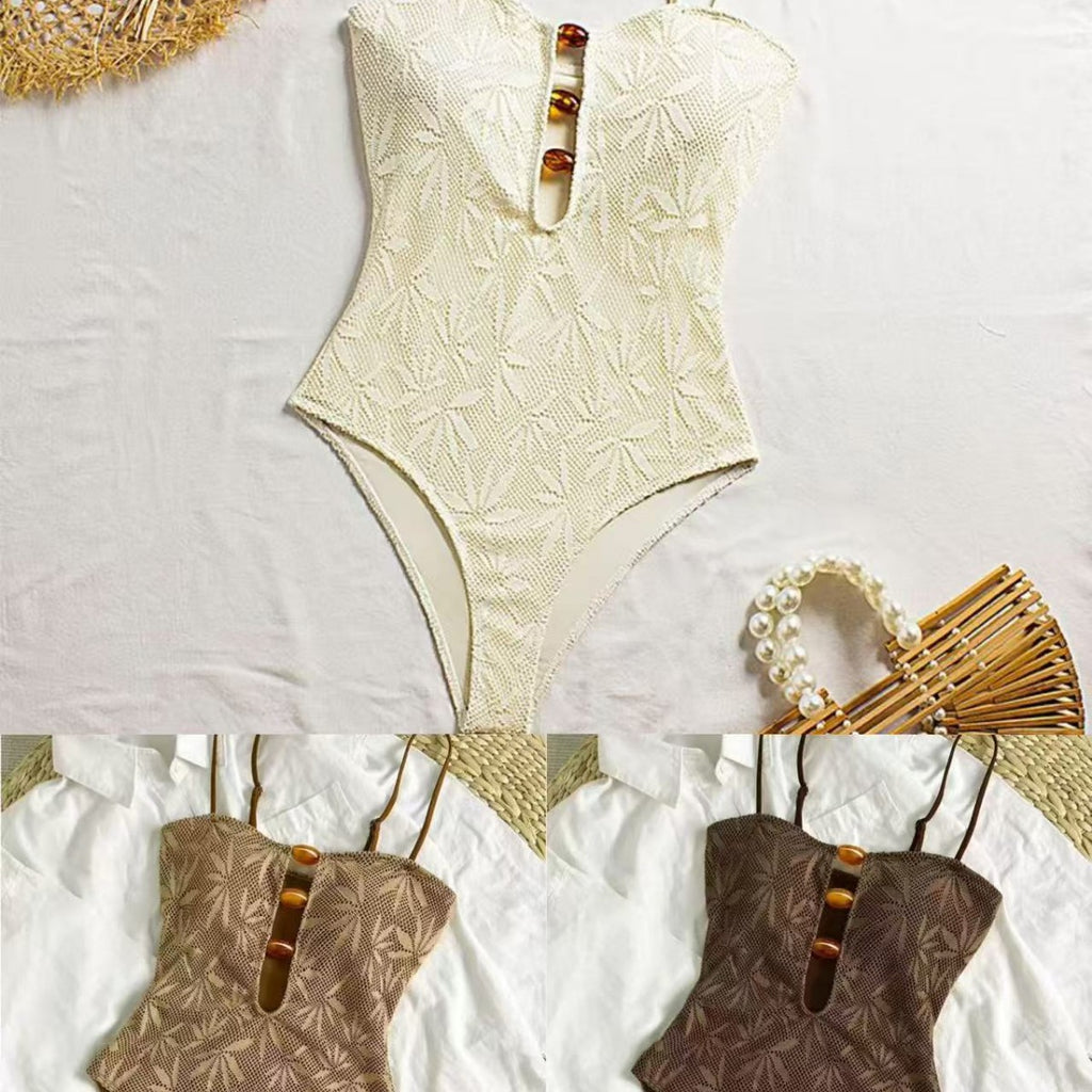 Bohemian Style Backless Strappy One-Piece Swimwear
