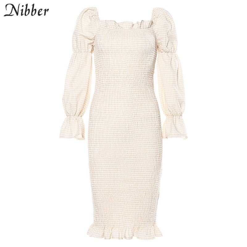 Autumn winter Harajuku party night dresses women club Elegant off shoulder bodycon midi dresses Slim Plaid dress mujer