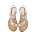 Ladies Shoes Boho Women's Sandals Blue Plaid Flats