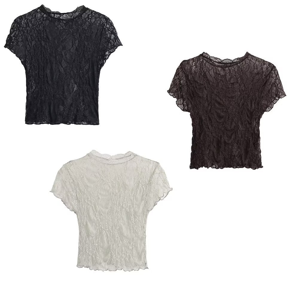 Pure Desire Style Lace Translucent Top