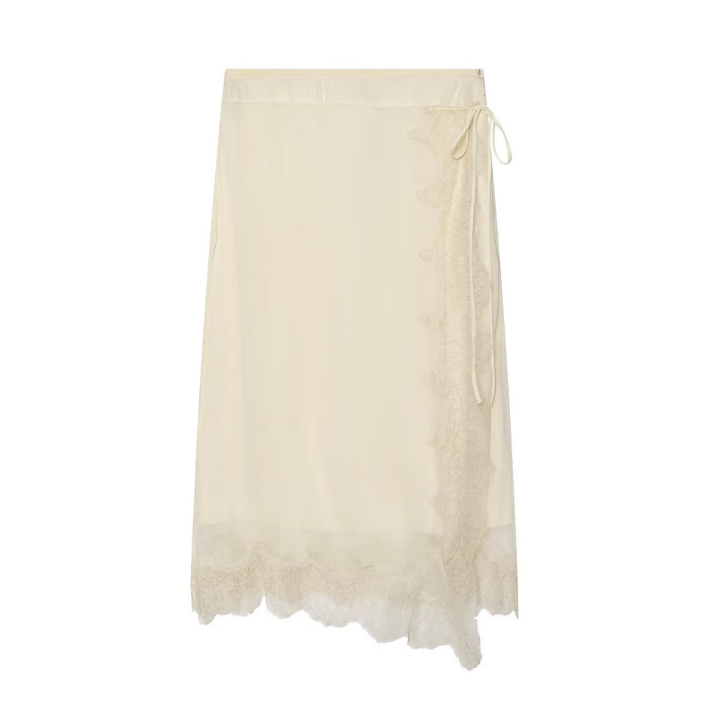 Commuting style elegant lace wrapped skirt