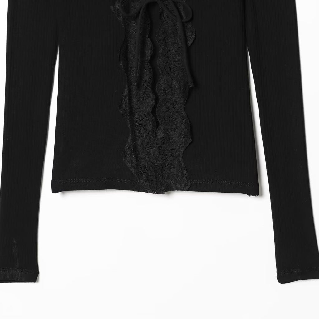 Pure Desire Style Lace Splicing Slimming Top
