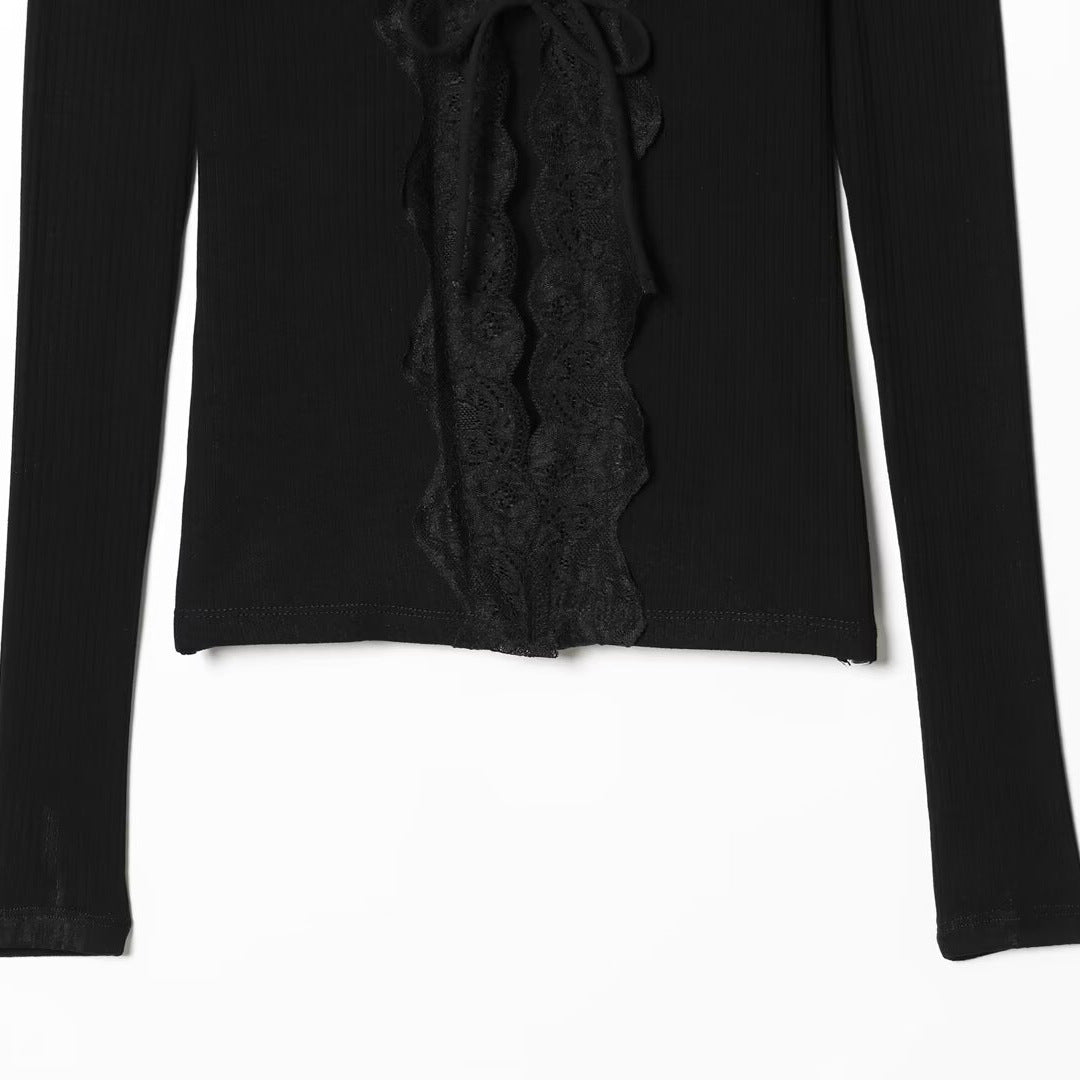 Pure Desire Style Lace Splicing Slimming Top