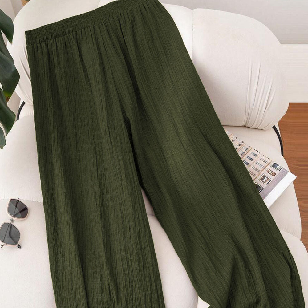 High-Waisted Flowy Loose Boho Wide-Leg Pants for Women Plus Size