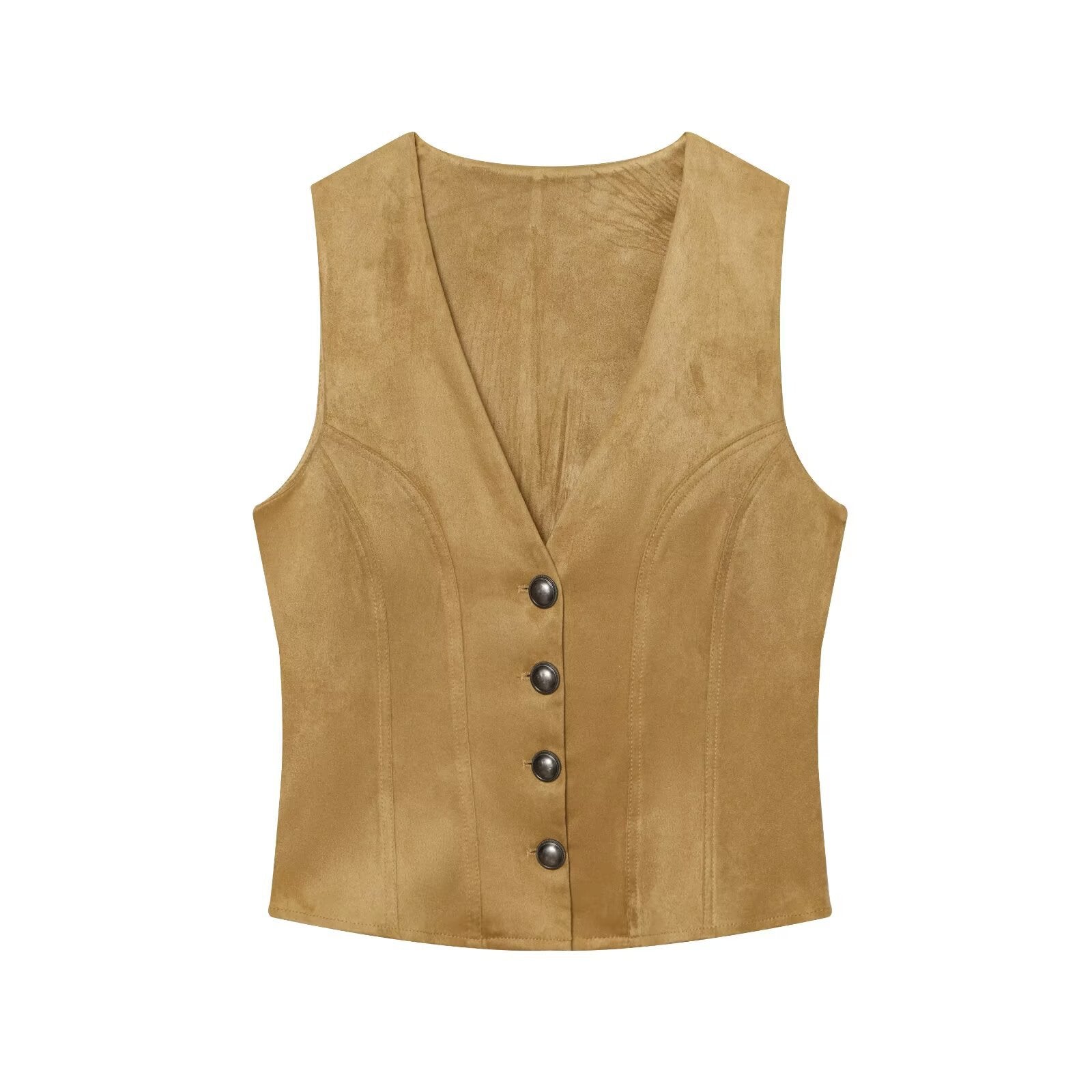 Retro style street slimming versatile sleeveless vest