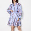 Tingfly Women Casual Chic Lantern Long Sleeve Floral Print Single Breasted Mini Short Dress Lady Streewear Vintage Boho Elbise
