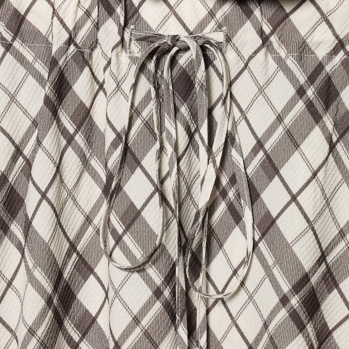 Commuting style simple grid flute skirt