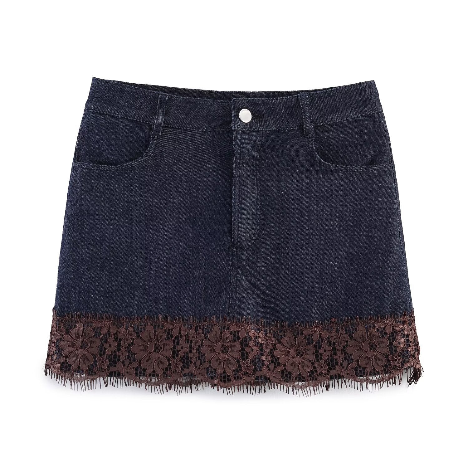 Style Lace Denim Skirt