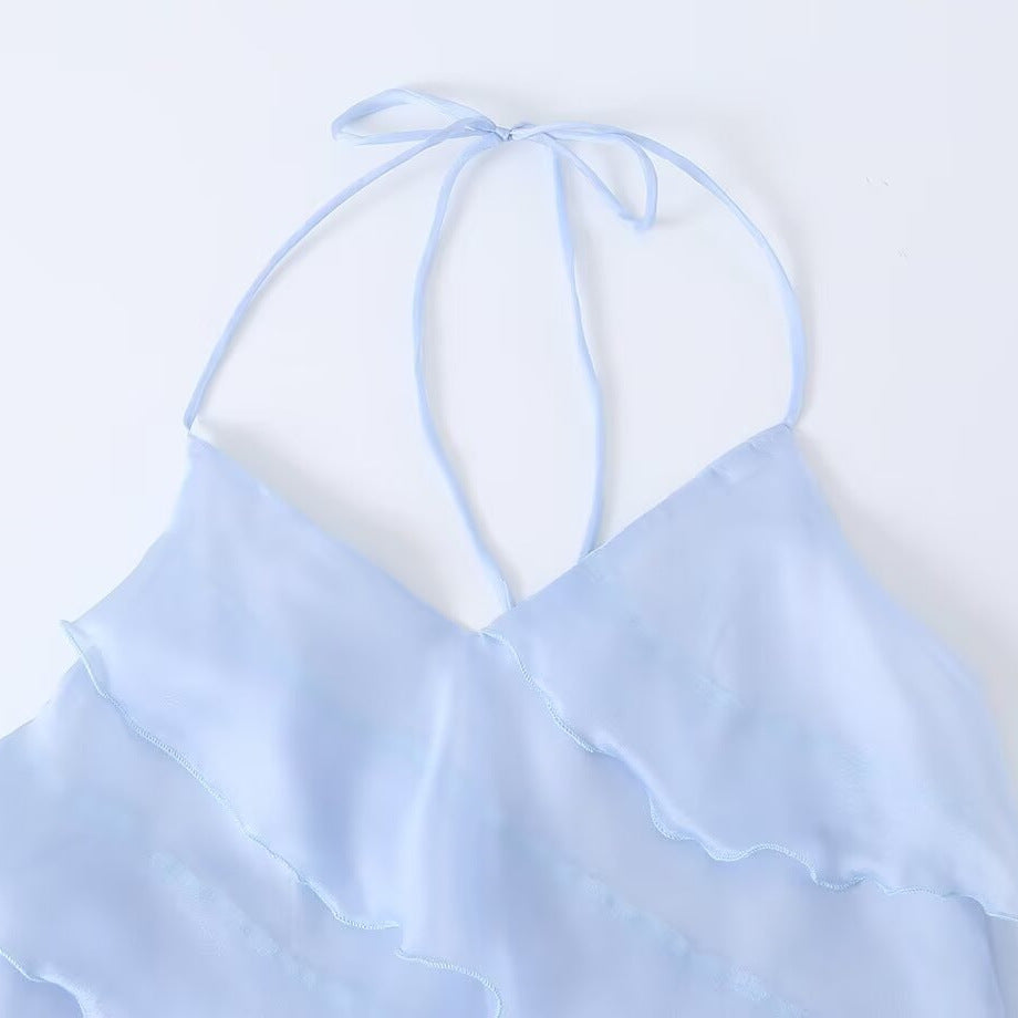 Backless chiffon camisole dress