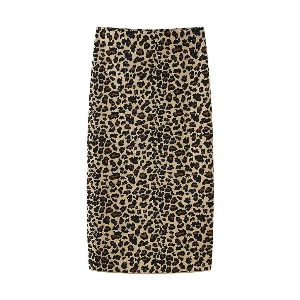 European and American style animal print knitted suit