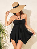 Skirt style neck hanging two-piece set