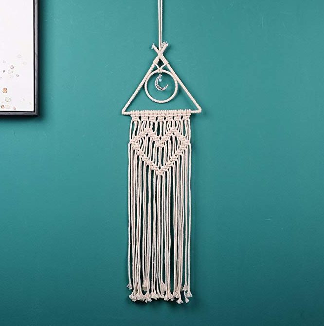 Artilady Dreamcatchers Macrame Wall Hanging - Boho Home Decoration Handmade Dream Catchers for Bedroom (Moon)