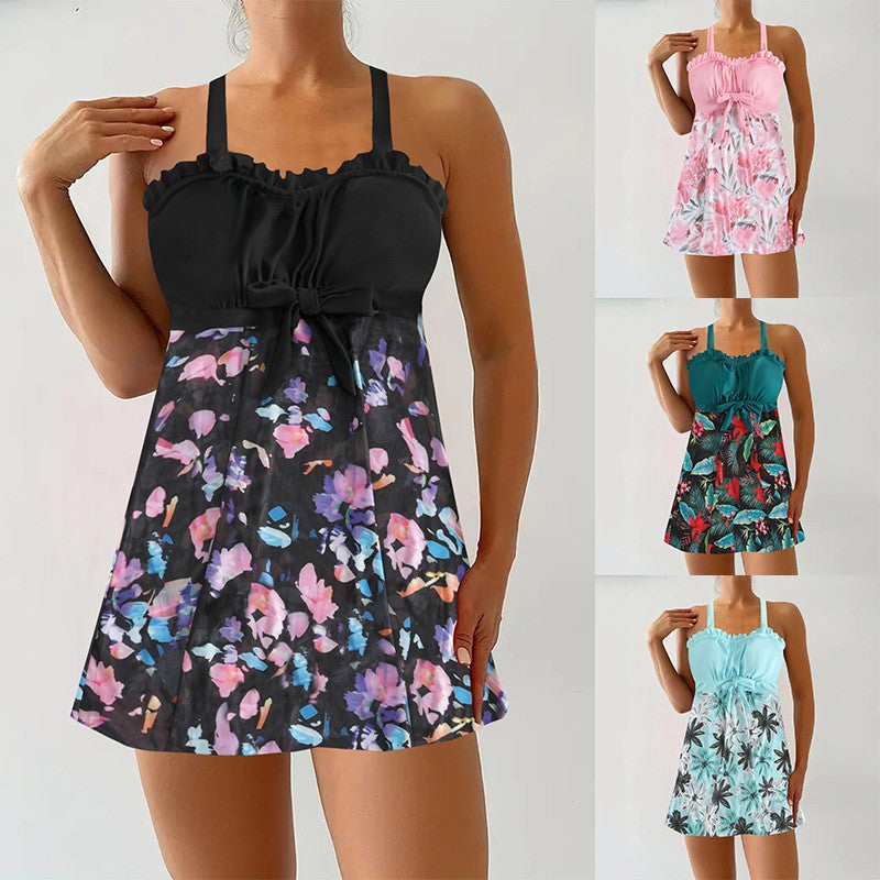 Separate-piece printed bikini swimsuit