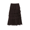 Commuting style elastic waistband midi skirt