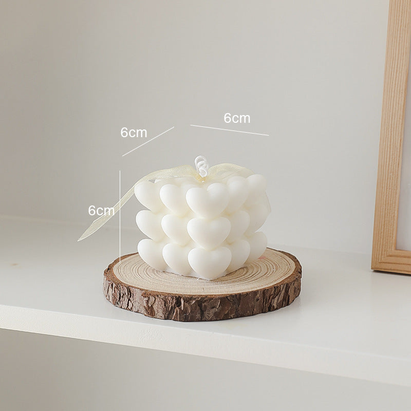 Geometric Soy Wax Candle White Cube Scented Candle