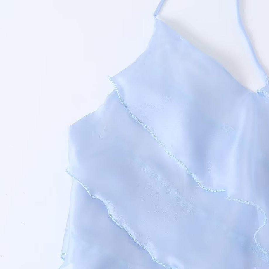 Backless chiffon camisole dress