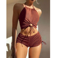 Tie up split bikini