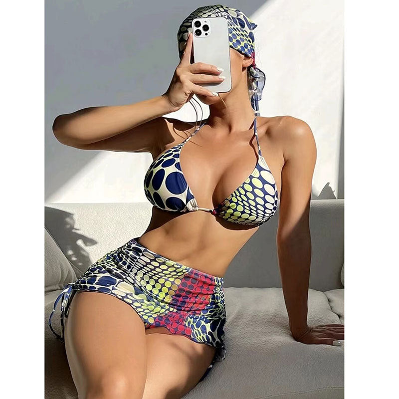 Strap up backless swimsuit for women