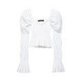 French style camisole pleated bubble sleeve top