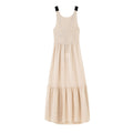 Women Fashion With Tied Smocked Elastic Ruffle Midi Dress Vintage Backless Wide Straps Female Dresses