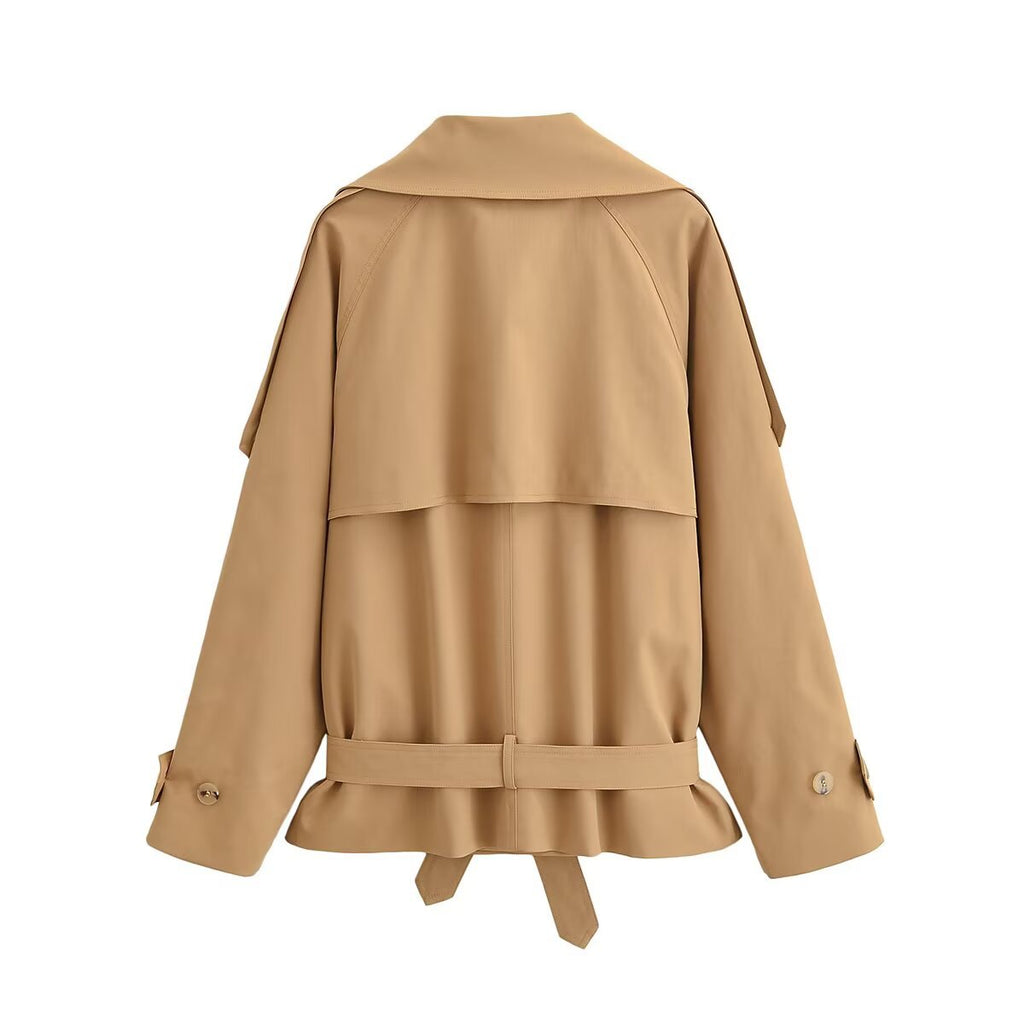 Commuting style short high neck windbreaker jacket