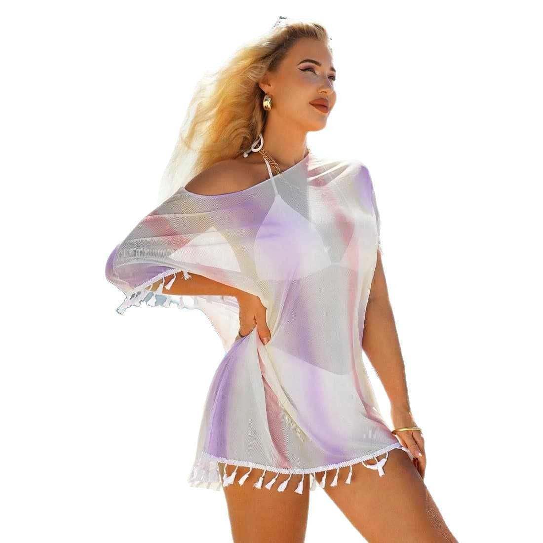 Mesh solid color women's swimsuit