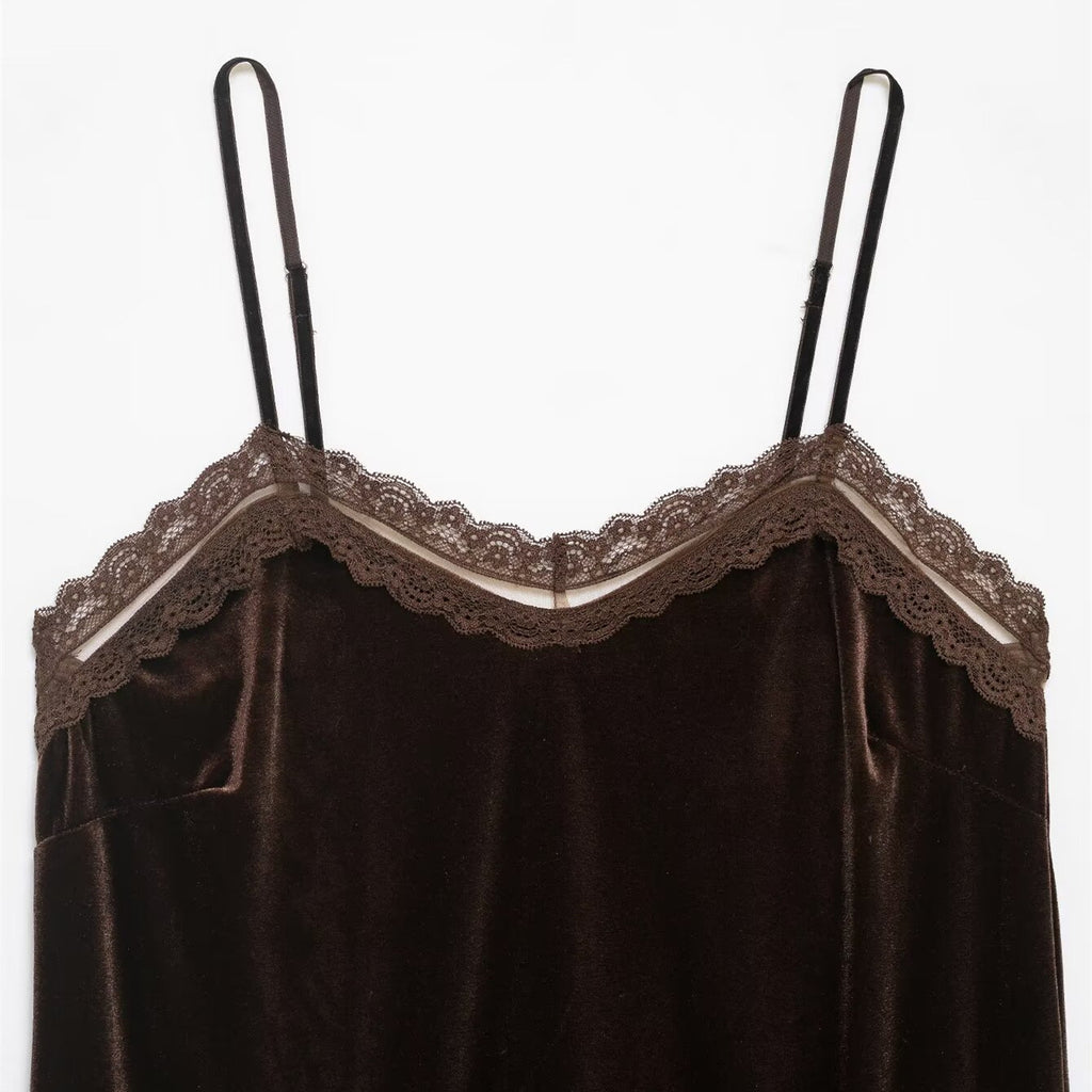 Lace velvet lingerie style top