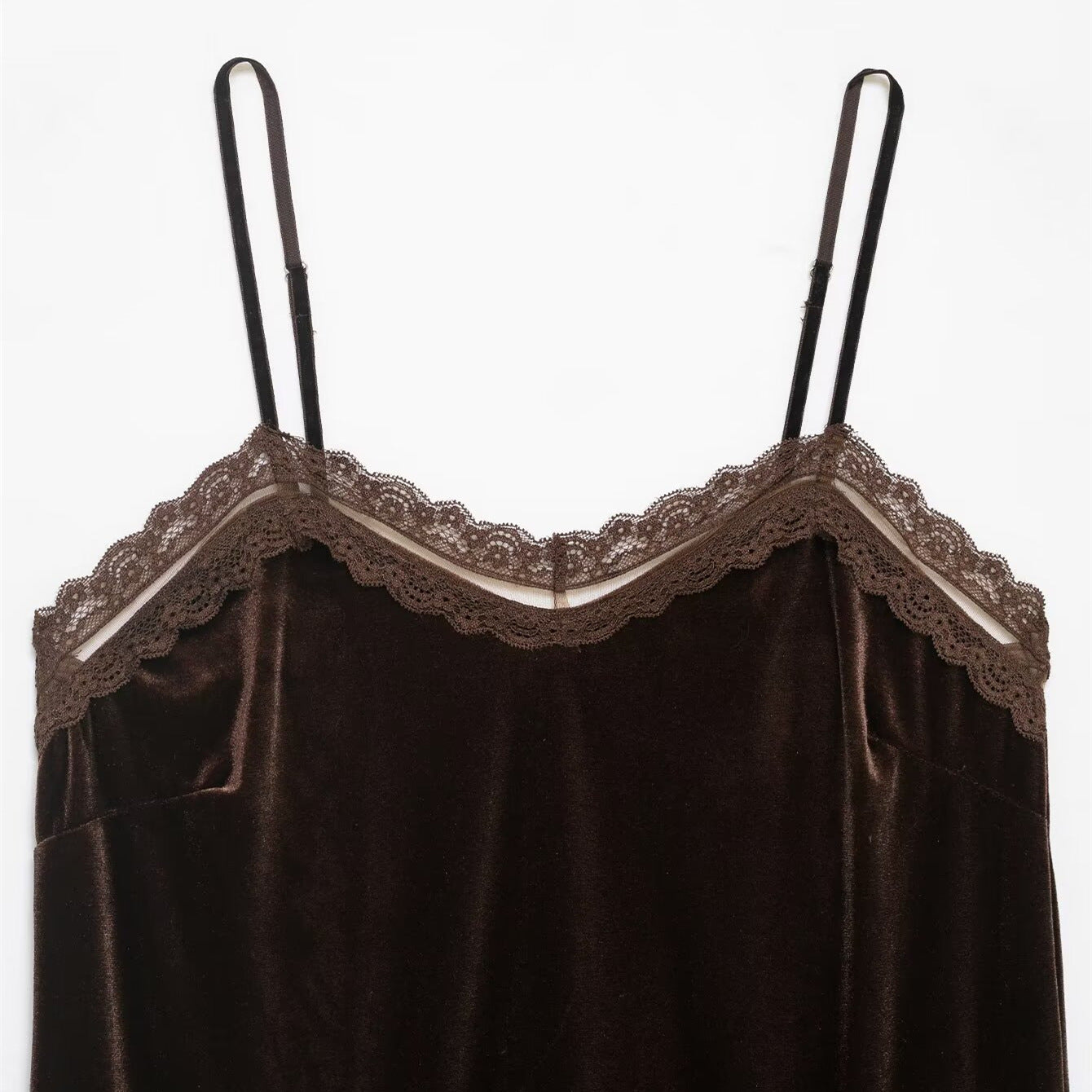 Lace velvet lingerie style top