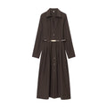 Belt tied shirt style MIDI dress